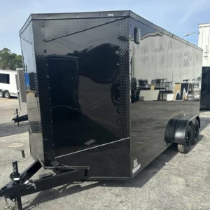 7x16 Enclosed Trailer for Sale – Black