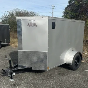 5x8 Enclosed Trailer for Sale – Silver