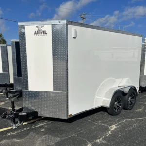 6x12 Enclosed Trailer for Sale – White Tandem