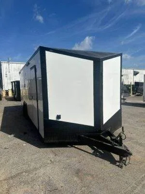 Hook and Line 8.5x24TA White Blackout Race Trailer - Image 2