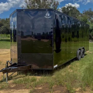 Enclosed cargo trailer side view at Hunt’s Custom Cargo Georgia