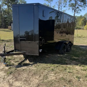 7x14 Enclosed Cargo Trailer for Sale – Black